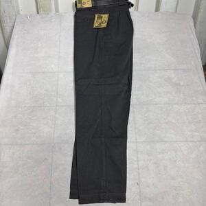 Vintage Bugle Boy Core Basic Mens Dress Pants Black Pleated Slash Pocket W36 NWT